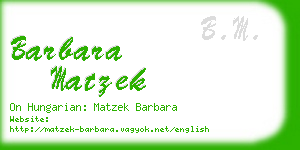barbara matzek business card